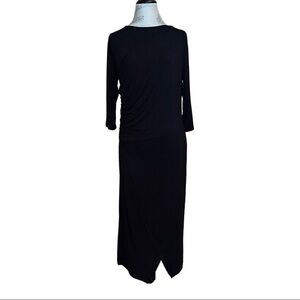 New with Tags Everly Black Faux Wrap Midi Dress Women’s Size Medium